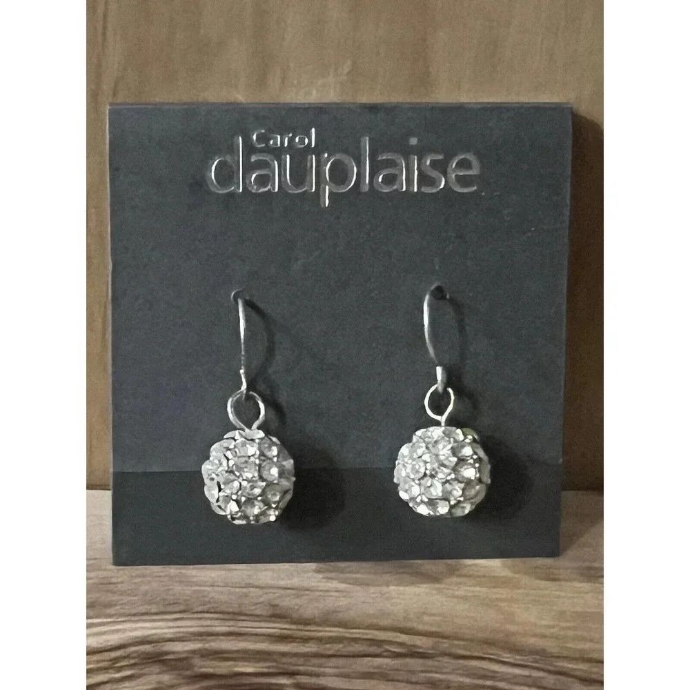 New Carol Dauplaise Rhinestone Ball Drop Earrings Gift Women Party Jewelry